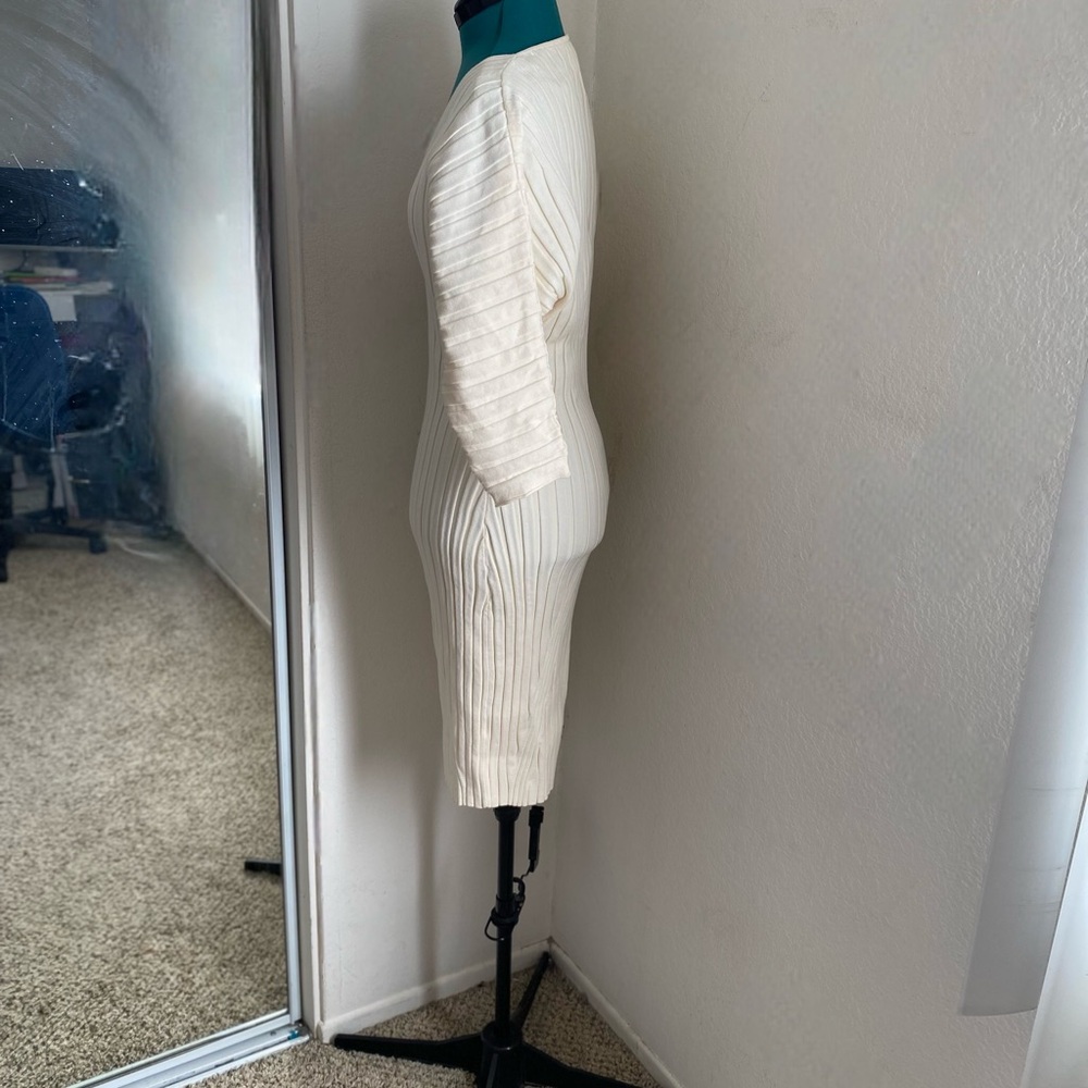 Anthropologie Maeve Cream Ribbed Dress S - Picture 2 of 4